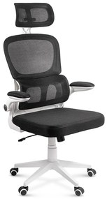 Scaun ergonomic pentru birou cu suport lombar si brate rabatabile OFF 432 negru