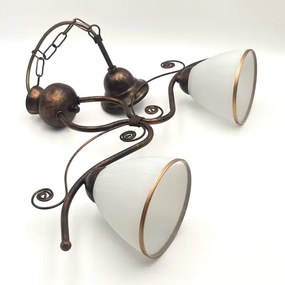 Lustră pe lanț RETRO 2xE27/60W/230V cupru/patină