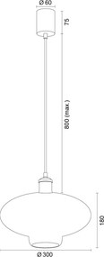 Lustra/pendul design decorativ TRESCO cupru/champagne