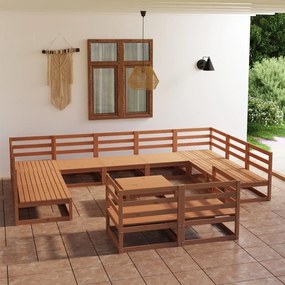 vidaXL Set mobilier de grădină, 12 piese, lemn masiv de pin
