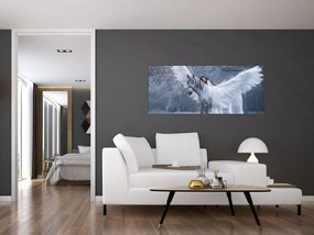 Tablou - Fata și unicorn (120x50 cm)