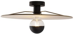 Plafoniera neagră cu abajur plat taupe 45 cm - Combi