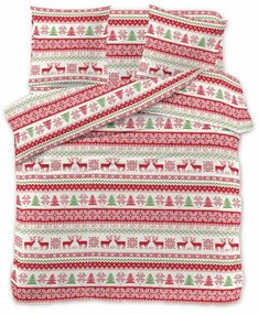 Lenjerie de pat microfibra CHRISTMAS JOY alb + cearsaf micropluș SOFT 90x200 cm alb