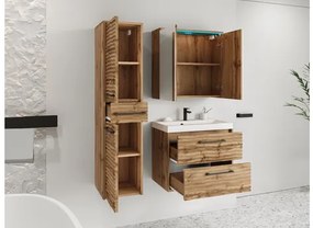 Mobilier baie Tameko I (Negru grafit + Negru) (cu iluminat LED albastru). 1104046