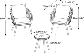Set mobilier de grădină gri deschis Bistro – Unique Furniture