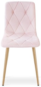 OFERTA Scaun de sufragerie din catifea roz deschis LIBRA Calitate II