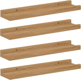 vidaXL Raft de perete cu raft 4 pcs Maro 40 x 9 x 3 cm Lemn compozit