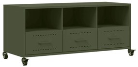 846696 vidaXL Dulap TV, verde măsliniu, 100,5x39x43,5 cm, oțel