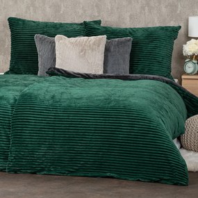 Lenjerie de pat din microflanel 4Home Stripe verde, 140 x 200 cm, 70 x 90 cm