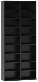 HOMCOM Raft pentru CD-uri cu 14 Rafturi Reglabile pentru 640 CD-uri/360 DVD-uri Negru | Aosom Romania