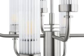 Candelabru 12 brate, otel nickel, sticla canelata PRESTON 5088