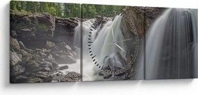 Tablou cu cascade (cu ceas) (90x30 cm)