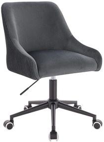 HR920K Scaun Grafit din Catifea cu Bază Neagră