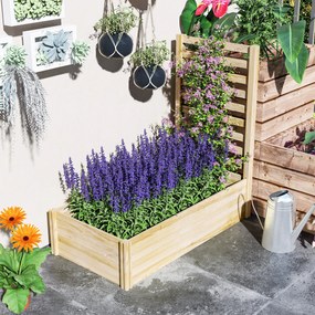 Outsunny Strat pentru Grădină Înălțat cu Fund Deschis, 115x60x110 cm, Lemn Natural | Aosom Romania