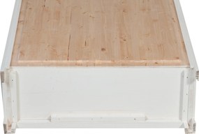 Vitrina mica, L68 25 H98 cm, alb natur antic, lemn masiv