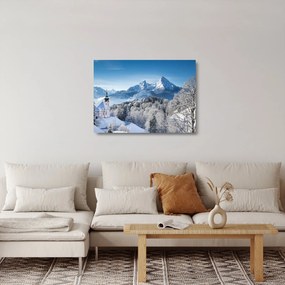 Tablou pe sticlă - O privire asupra peisajului de iarnă (70x50 cm)