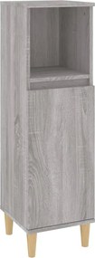 vidaXL Dulap de baie, gri sonoma, 30x30x100 cm, lemn prelucrat