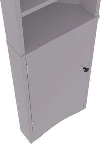 Dulap de baie triunghiular, cu rafturi reglabile și uși duble, 37x24,5x170 cm, Gri