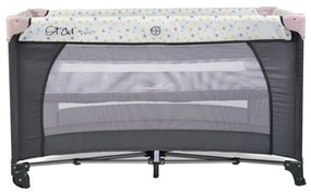 Patut pliant transformabil in tarc copii NOVOKIDS™ Little Star NEST, 60X120 cm, 2 Niveluri, Pliabil, Cu geanta transport inclusa, Fermoar acces