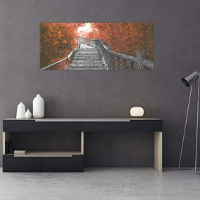 Tablou - Scări în natură, portocaliu (120x50 cm)