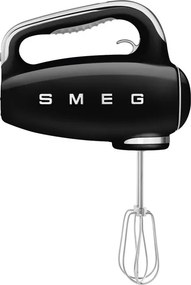 Mixer manual SMEG 50's Style HMF01BLEU, 250 W, 9 viteze, Functie Turbo, Afisaj LED, Timer, Accesorii, Negru