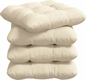 vidaXL Perne de Șezut 4 pcs Crem 40 x 40 cm Țesătură din corduroy