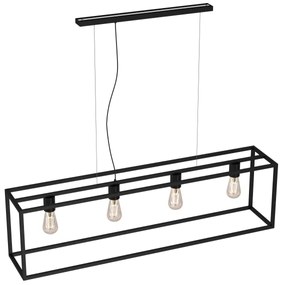 Lustră pe cablu FRAME 4xE27/60W/230V neagră