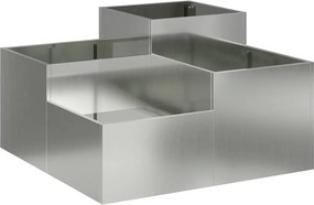 vidaXL Vază pentru Grădină Argintiu 80 x 80 x 48 cm Oțel galvanizat