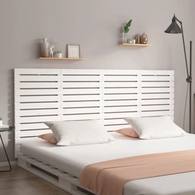 vidaXL Tăblie de pat pentru perete, alb, 166x3x91,5 cm, lemn masiv pin
