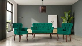 Set canapea 2 locuri cu 2 fotolii, Cafe Homs,verde