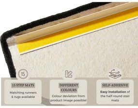 Set 15 covorașe pentru trepte Hanse Home Fancy, 23x65 cm, negru