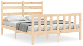 3192011 vidaXL Cadru de pat cu tăblie, dublu, lemn masiv