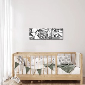 Tablou cu abstracție 3D (cu ceas) (90x30 cm)
