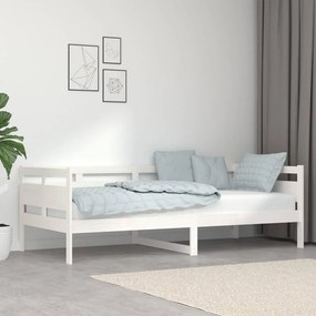 vidaXL Pat de zi, 90x200 cm, alb, lemn masiv de pin