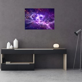 Tablou pe sticlă - Universul violet (70x50 cm)