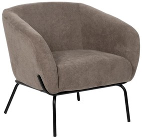 Fotoliu taupe cu tapițerie din chenille Classic – Ixia