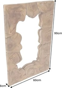 Oglinda solida din lemn de tec MOSAIC 90cm