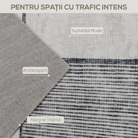 HOMCOM Covor Modern Antiderapant cu Linii Geometrice din Poliester, Multicolor | Aosom Romania
