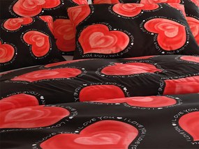 Lenjerie de pat din polibumbac pentru 2 paturi VALENTINE, negru Dimensiune lenjerie de pat: 2 buc 70 x 90 cm | 2 buc 140 x 200 cm
