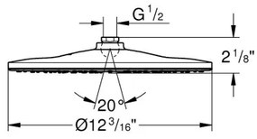 GROHE 26562000 - Cap de duș RAINSHOWER MONO, 310 mm, crom lucios