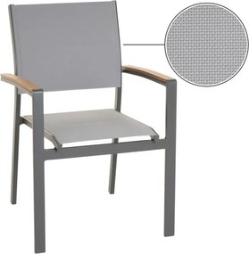 Set de grădină cu masă bistro și 2 scaune stivuibile, gri