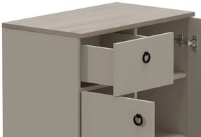 Comodă Demandaron 3 (taupe + stejar silverjack). 1116809