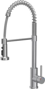 Baterie bucatarie cu dus extractibil Quadron Pop Alice finisaj inox periat