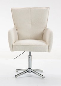 HR250CROSS Scaun Crem Boucle Bază Cromata