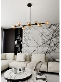 Lustră pe tijă LINEAR 8xE14/10W/230V negru/bej