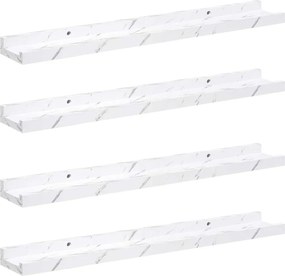 vidaXL Raft de perete 4 pcs Marmură albă 60 x 9 x 3 cm Lemn compozit