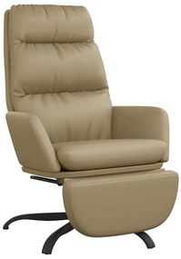3097548 vidaXL Scaun de relaxare cu taburet, cappuccino, piele ecologică