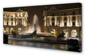 Tablouri canvas Roma Fântâna Piața de noapte