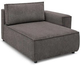 Modul pentru canapea maro deschis cu tapițerie din catifea reiată (cu colț pe partea dreaptă) Nihad modular – Bobochic Paris