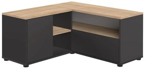 Comodă TV negru-natural cu aspect de lemn de stejar 90x45 cm Angle – TemaHome